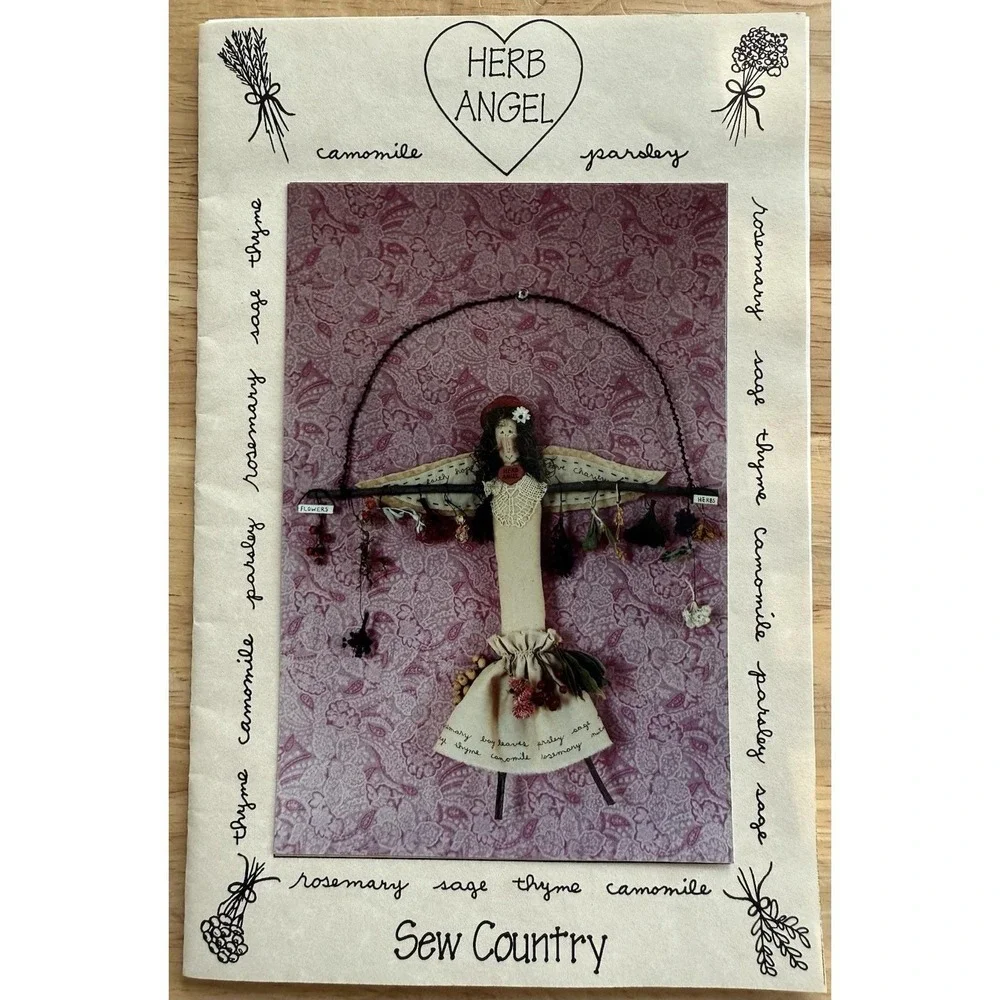 VTG Sew Country Herb Angel #1‎ Sewing Craft Pattern Home Decor 1995
